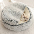 Soft Plush Pet Bed with Cover Round for small dogs or cats - Puppilor