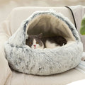 Soft Plush Pet Bed with Cover Round for small dogs or cats - Puppilor